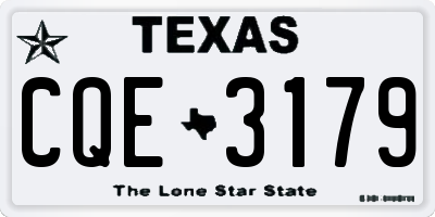 TX license plate CQE3179