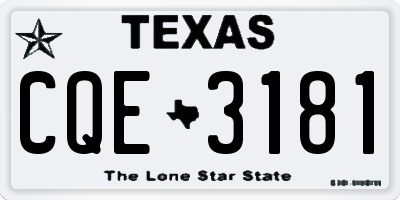 TX license plate CQE3181