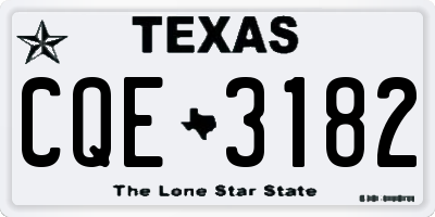 TX license plate CQE3182