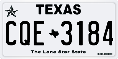 TX license plate CQE3184
