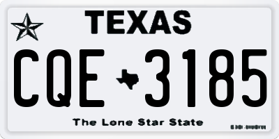TX license plate CQE3185