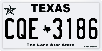 TX license plate CQE3186