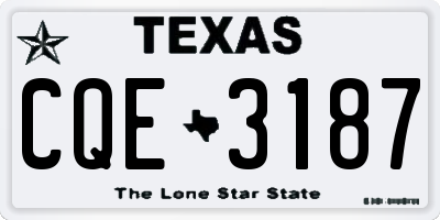 TX license plate CQE3187