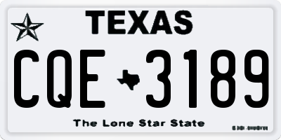 TX license plate CQE3189