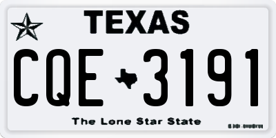 TX license plate CQE3191