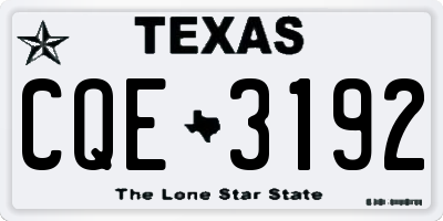 TX license plate CQE3192