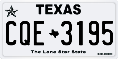 TX license plate CQE3195