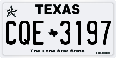 TX license plate CQE3197