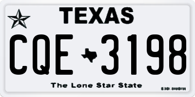 TX license plate CQE3198