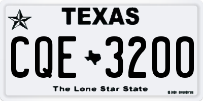 TX license plate CQE3200