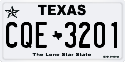 TX license plate CQE3201
