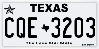 TX license plate CQE3203