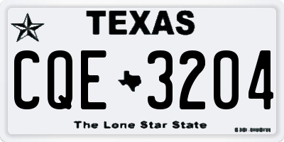 TX license plate CQE3204