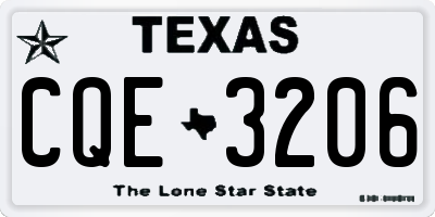 TX license plate CQE3206