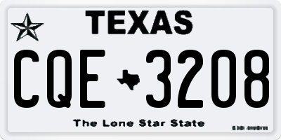 TX license plate CQE3208