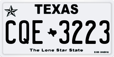 TX license plate CQE3223