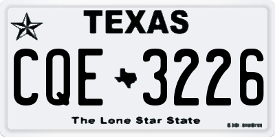 TX license plate CQE3226