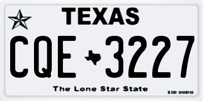 TX license plate CQE3227