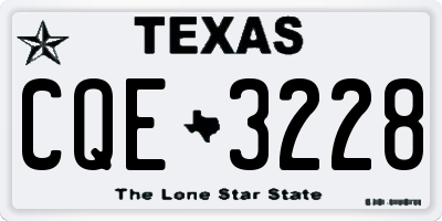 TX license plate CQE3228
