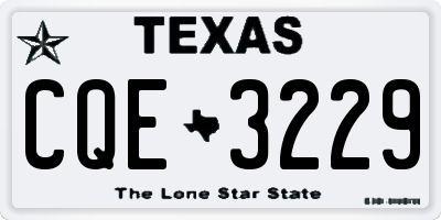 TX license plate CQE3229