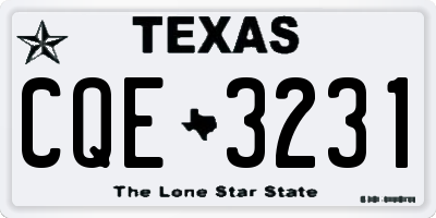TX license plate CQE3231