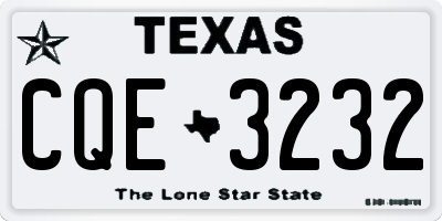 TX license plate CQE3232