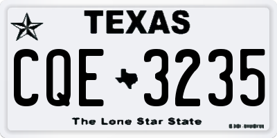TX license plate CQE3235