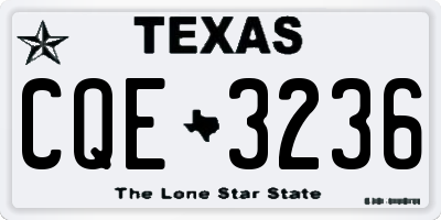 TX license plate CQE3236