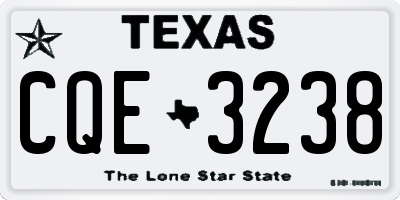TX license plate CQE3238