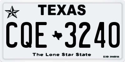 TX license plate CQE3240
