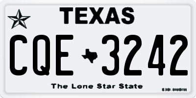 TX license plate CQE3242