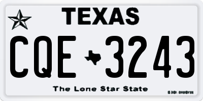 TX license plate CQE3243