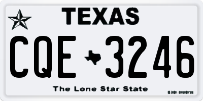 TX license plate CQE3246