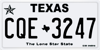 TX license plate CQE3247