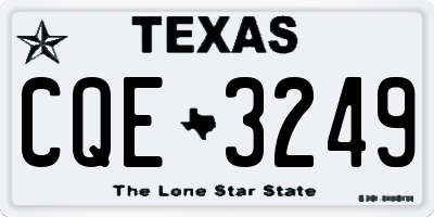 TX license plate CQE3249