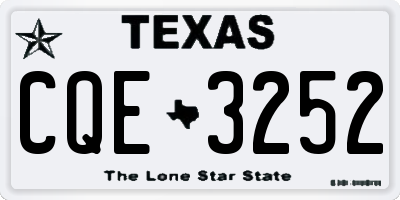 TX license plate CQE3252