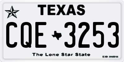 TX license plate CQE3253