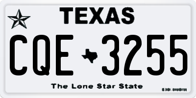 TX license plate CQE3255