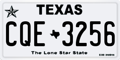 TX license plate CQE3256