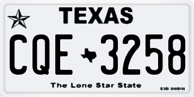TX license plate CQE3258
