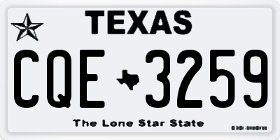 TX license plate CQE3259