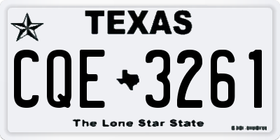 TX license plate CQE3261