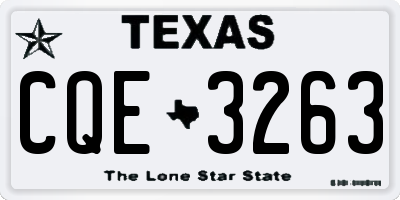 TX license plate CQE3263
