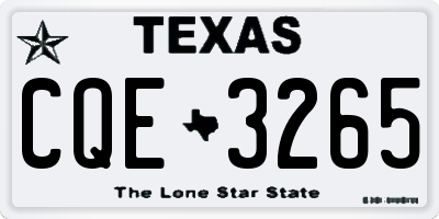 TX license plate CQE3265