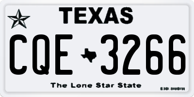 TX license plate CQE3266