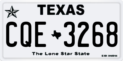 TX license plate CQE3268
