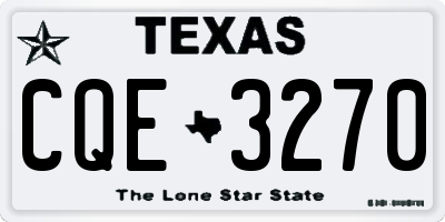 TX license plate CQE3270
