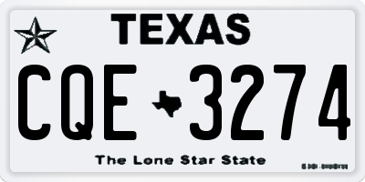 TX license plate CQE3274