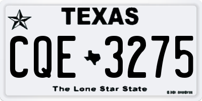 TX license plate CQE3275