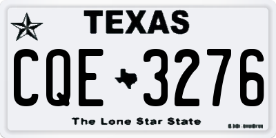 TX license plate CQE3276